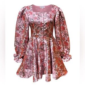 Madeleine Simon Studio Abba Dress Pink Jacquard